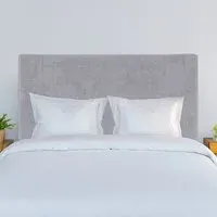 Super King Naples Velvet Valencia Plain Headboard - Seal Grey