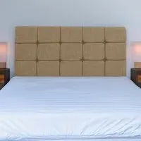 Super King Pearl Squared Headboard - Cream, Linen