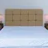 Super King Pearl Squared Headboard - Cream, Linen