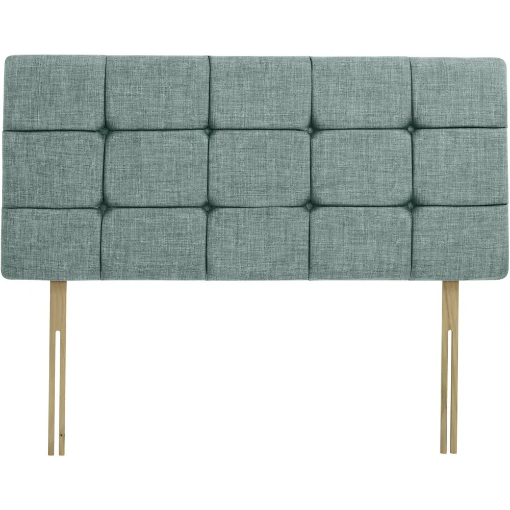 Super King Pearl Squared Headboard - Duck Egg, Linen