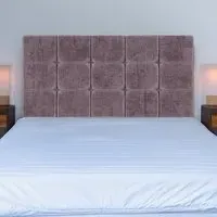 Super King Pearl Squared Headboard - Mauve, Naples Velvet