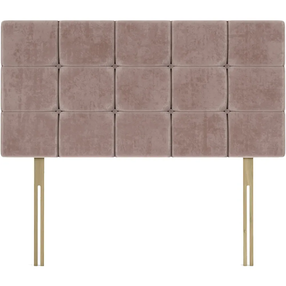 Super King Pearl Squared Headboard - Mink, Naples Velvet