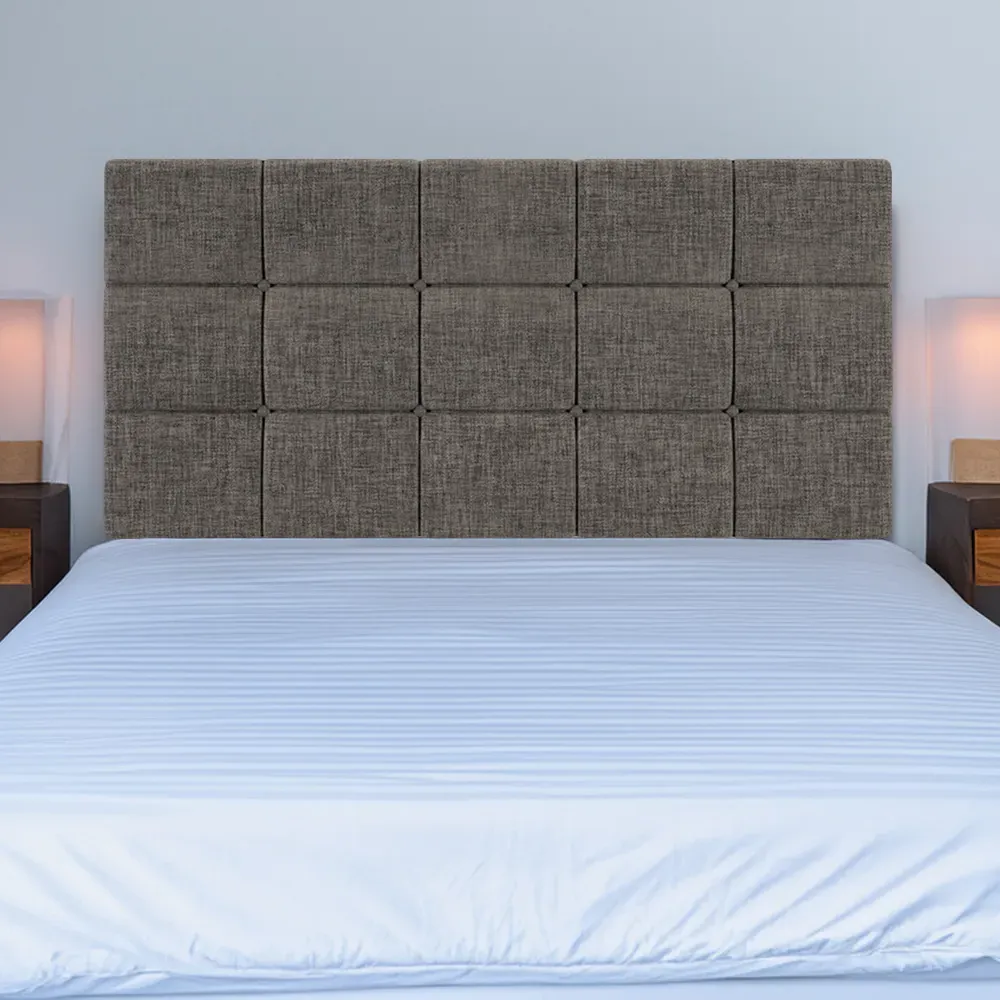 Super King Pearl Squared Headboard - Slate, Linen