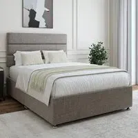 Super King Size Divan Base - Grey, Linen
