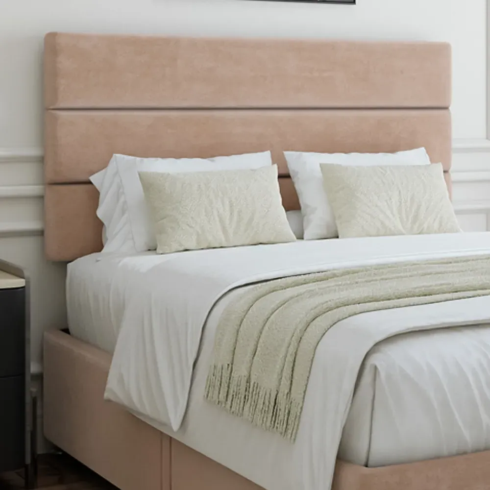 Super King Size Divan Base with Milan Headboard - Brown, Velvet