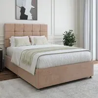 Super King Size Divan Base with Storage - Mink, Velvet