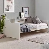 Tyler Single Bed with Memory Foam Mattress - White, Pine