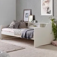 Tyler Single Bed with Pocket Mattress - White, Pine