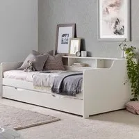Tyler Single Bed with Trundle - White, Pine