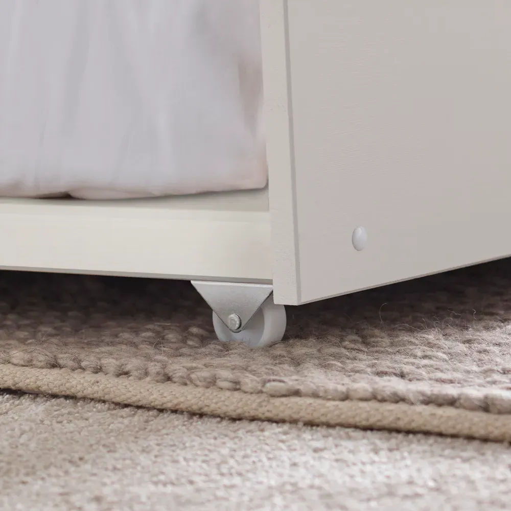 Tyler Single Bed with Trundle - White, Pine