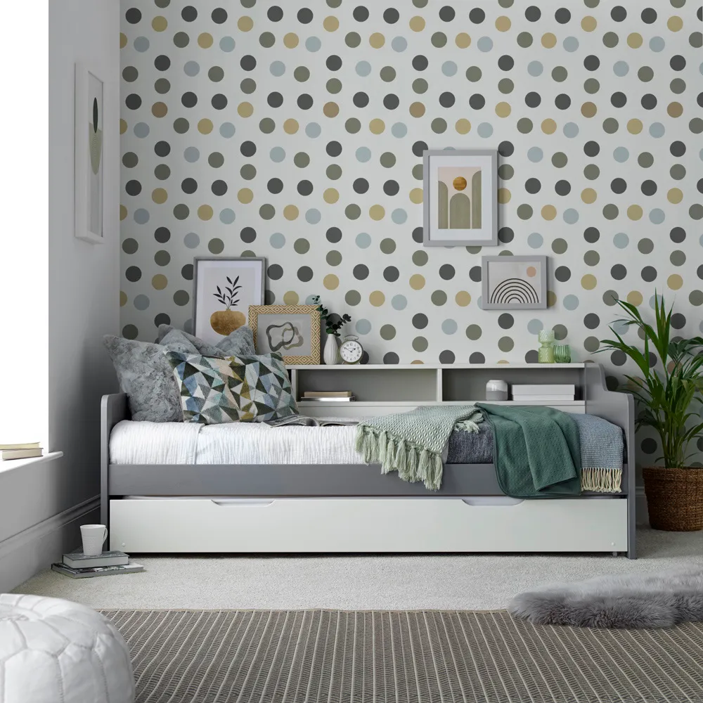 Tyler Single Guest Bed - Grey, Pine