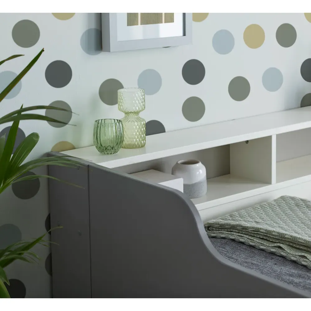 Tyler Single Guest Bed - Grey, Pine