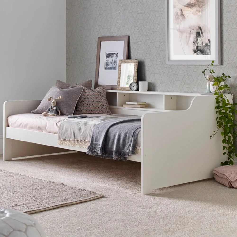 Tyler Single Guest Bed - White, Pine