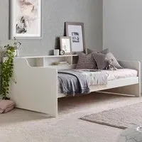 Tyler Single Guest Bed with Spring Mattress - White, Pine