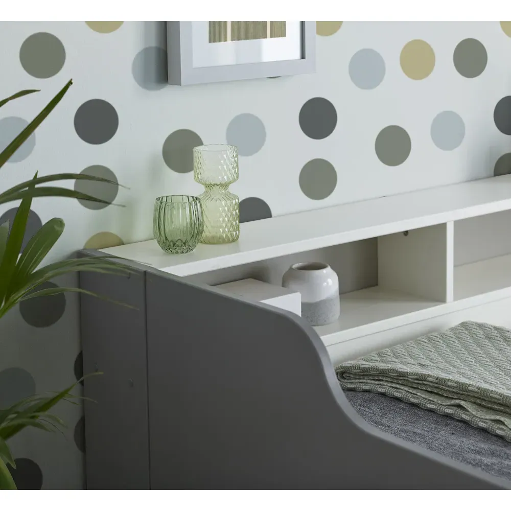 Tyler Single Guest Bed with Trundle - Grey, Pine