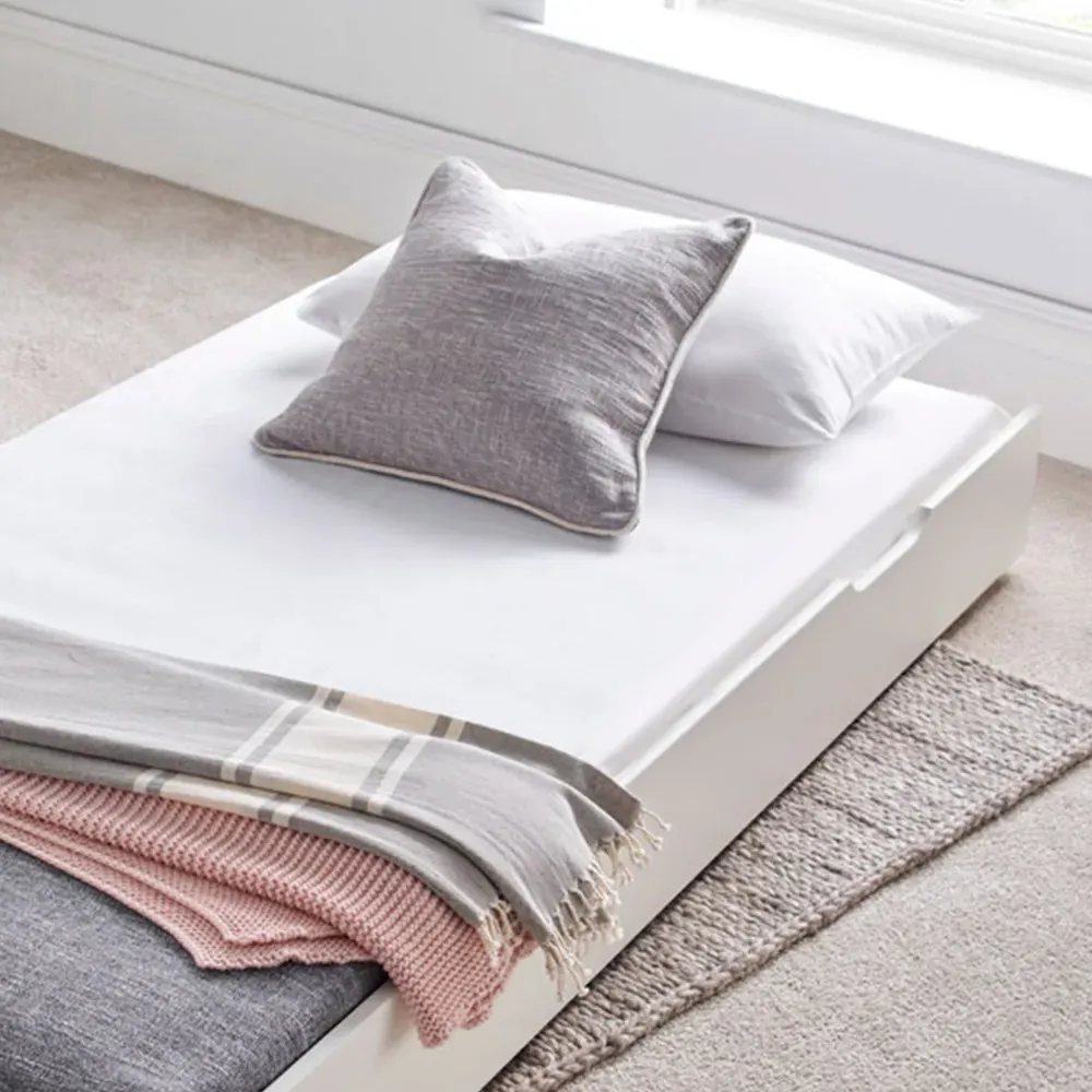 Tyler Single Trundle Bed - White, Pine