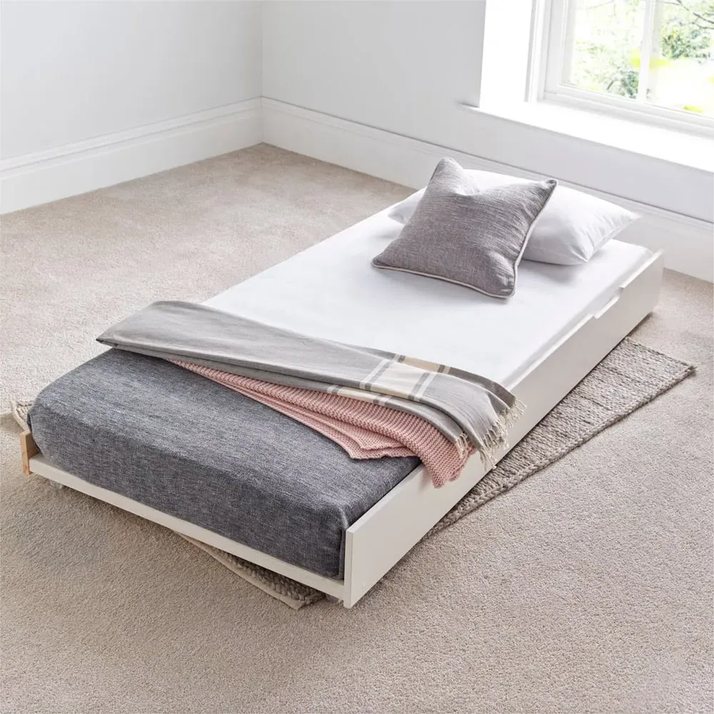Tyler Single Trundle Bed - White, Pine