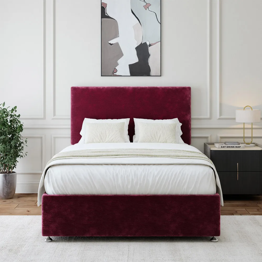 Valencia Super King Divan Base - Purple, Chenille