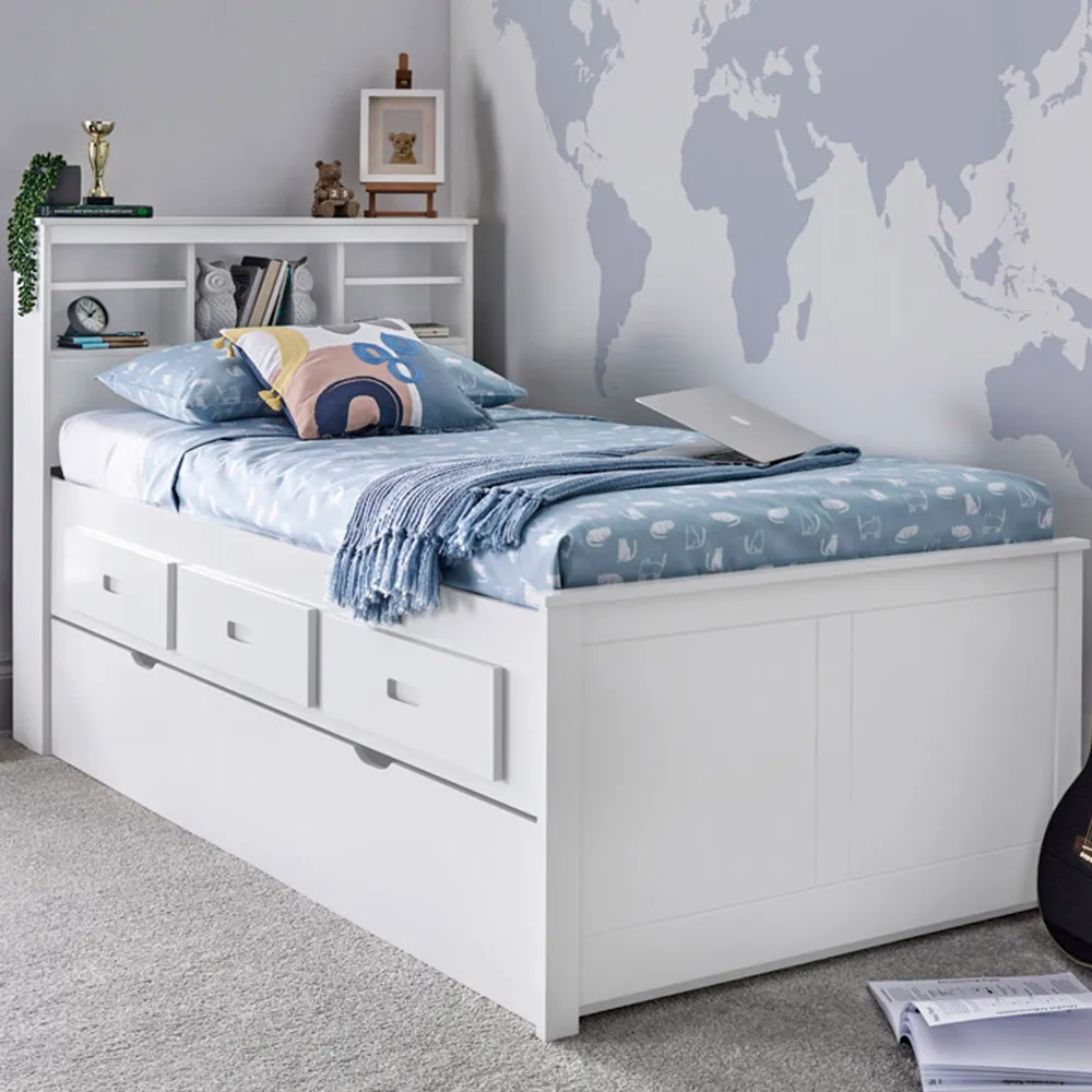 Veera Single Guest Bed with Storage - White