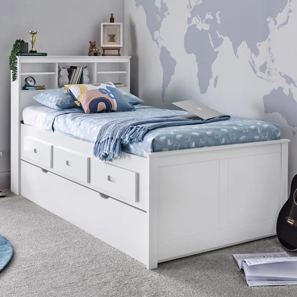 Veera Single Guest Bed with Storage - White