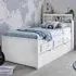 Veera Single Guest Bed with Trundle and Storage - White