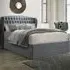 Warwick King Size Ottoman Bed with Storage - Grey, Velvet