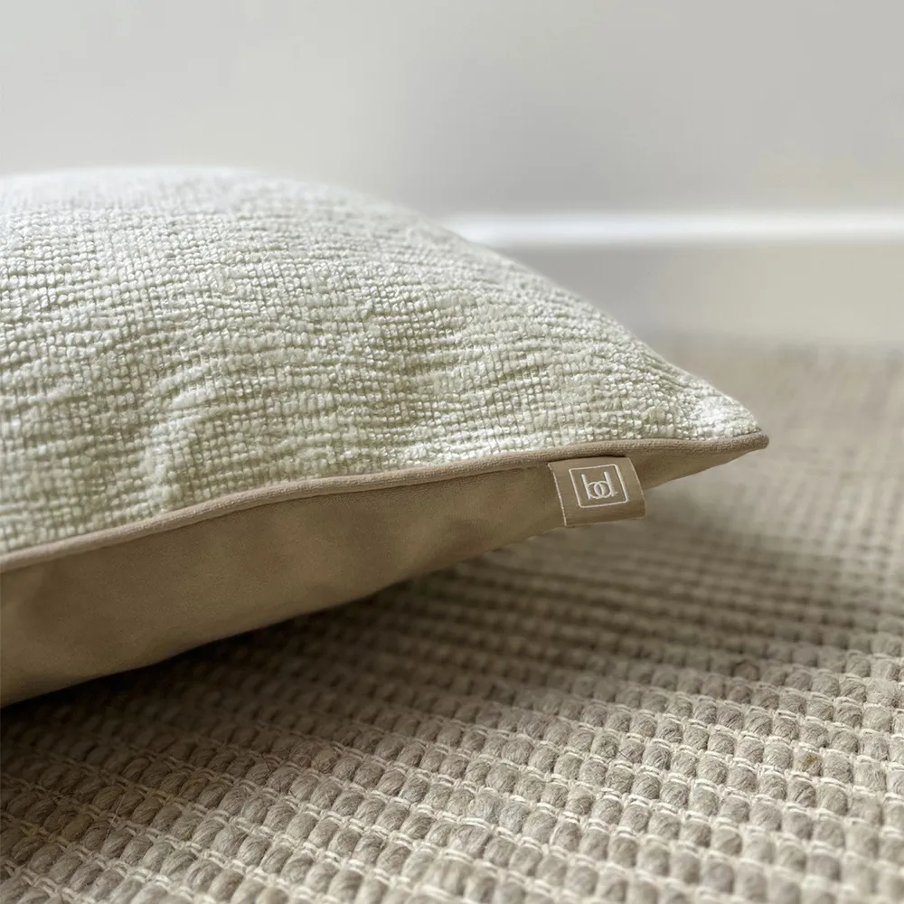 Square Chenille Cushion - Cream