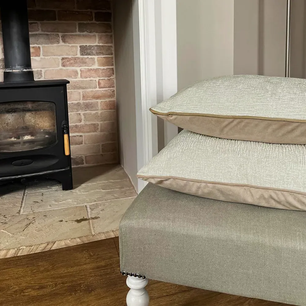 Square Chenille Cushion - Cream