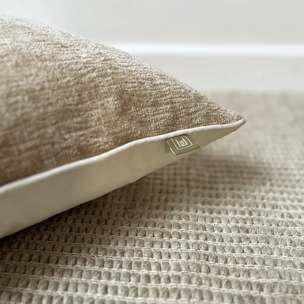 Square Cushion - Beige, Chenille