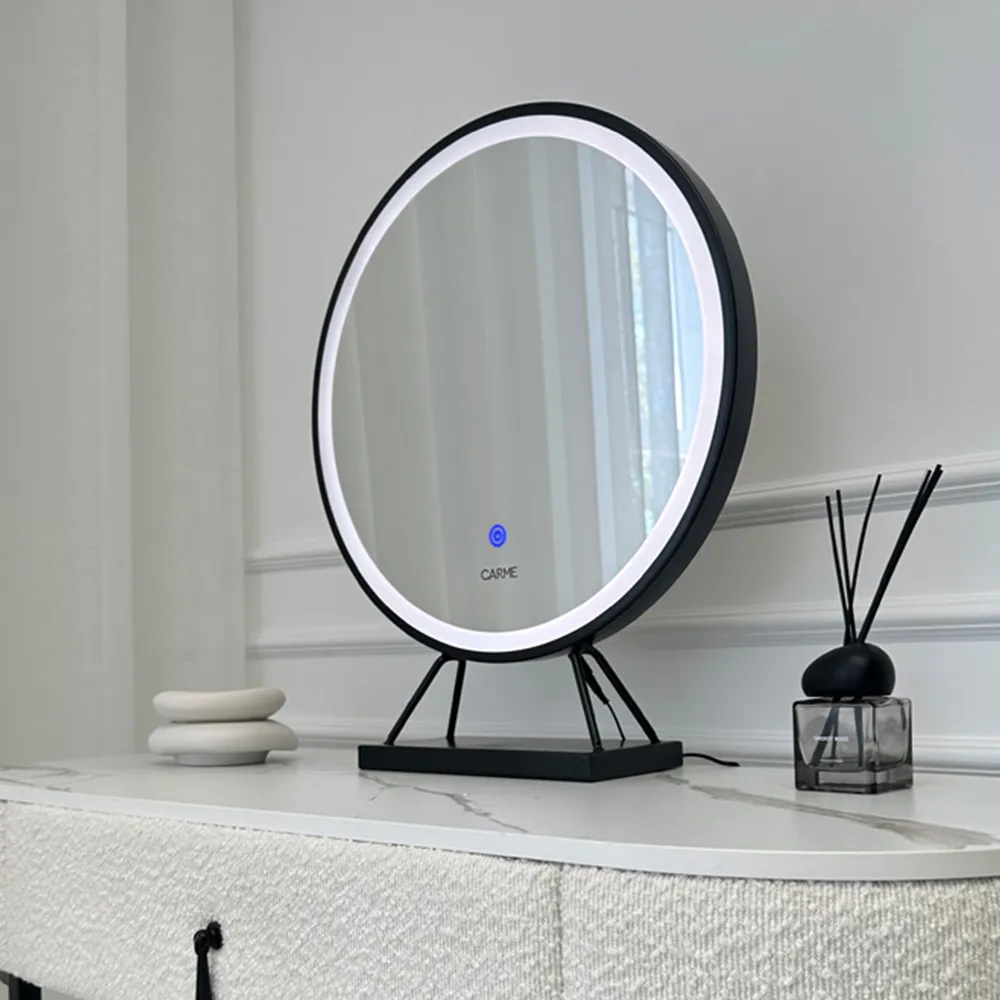 CARME Home Medium Frame Touch Sensor Light Mirror - Black