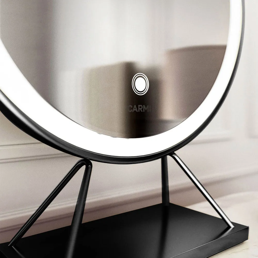 CARME Home Medium Frame Touch Sensor Light Mirror - Black