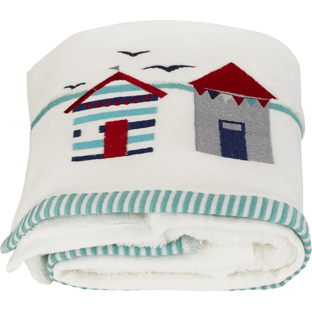 Beach Hut Towel Set of 6 - White, Turkish Cotton