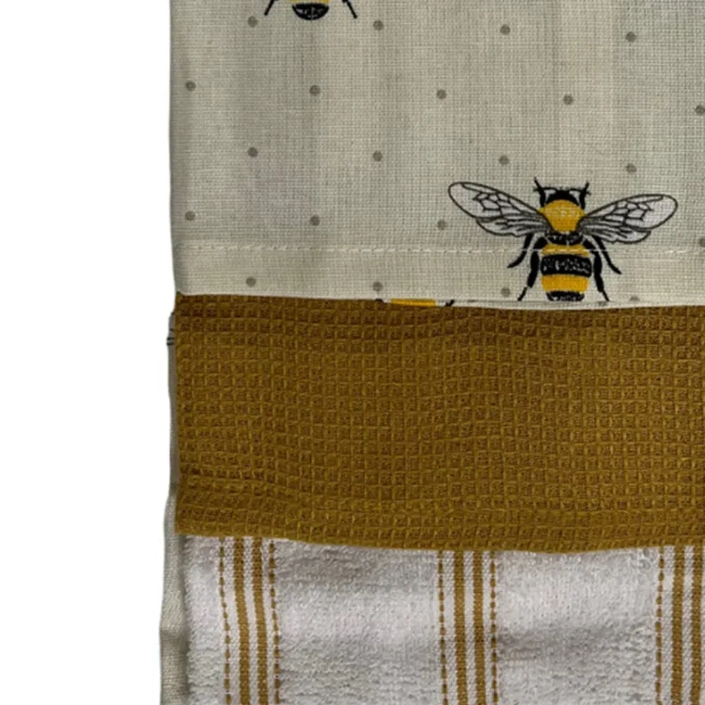 Bee Cotton Tea Towel 3 Pack - Multi