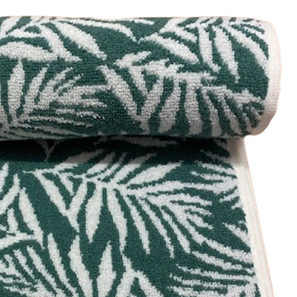 Botanical Bath Towel - Green, Turkish Cotton