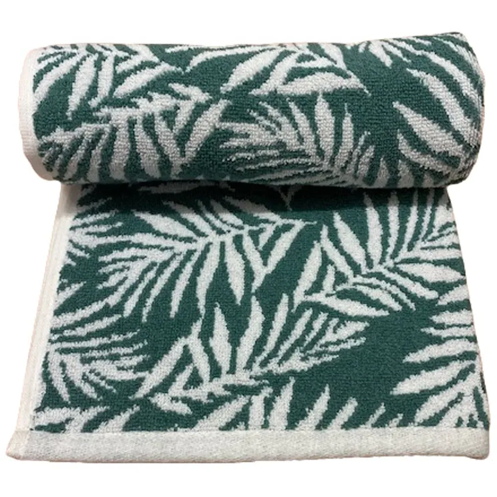 Botanical Bath Towel - Green, Turkish Cotton image