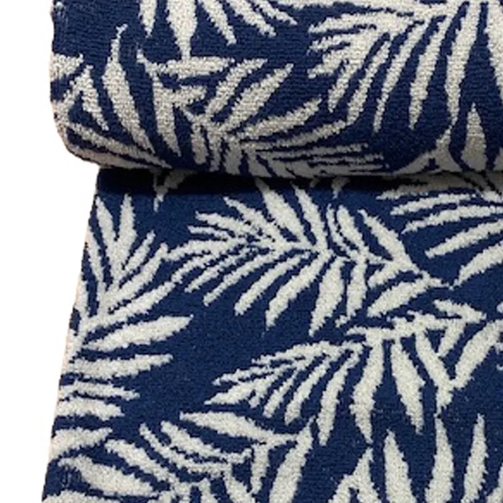 Botanical Bath Towel - Navy, Turkish Cotton