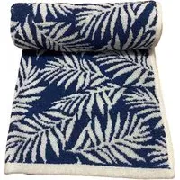 Botanical Bath Towel - Navy, Turkish Cotton