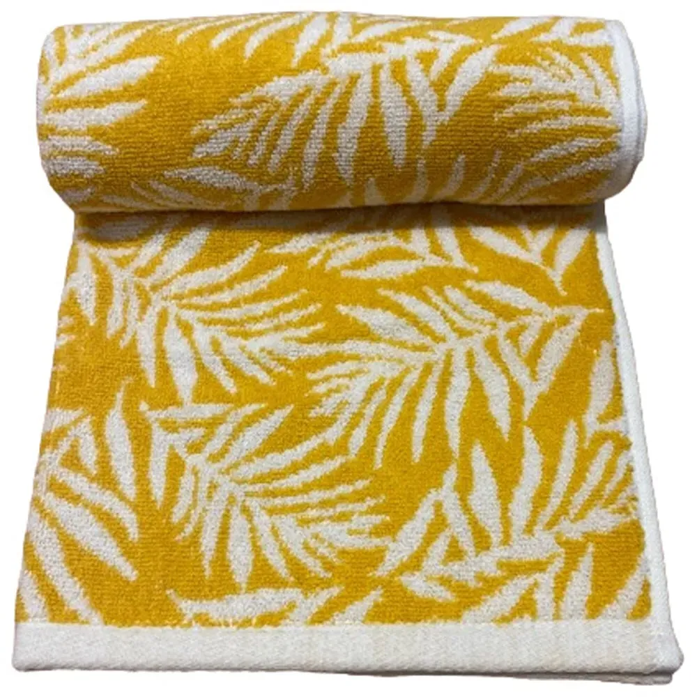 Botanical Bath Towel - Ochre, Turkish Cotton