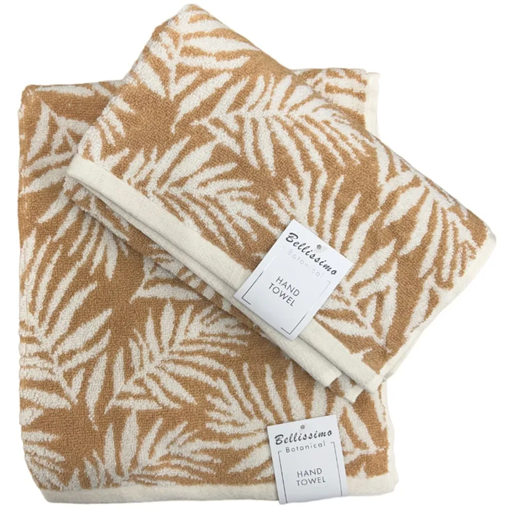 Botanical Hand Towel 2 Pack - Beige, Turkish Cotton image
