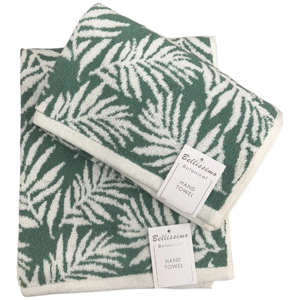 Botanical Hand Towel 2 Pack - Green, Turkish Cotton