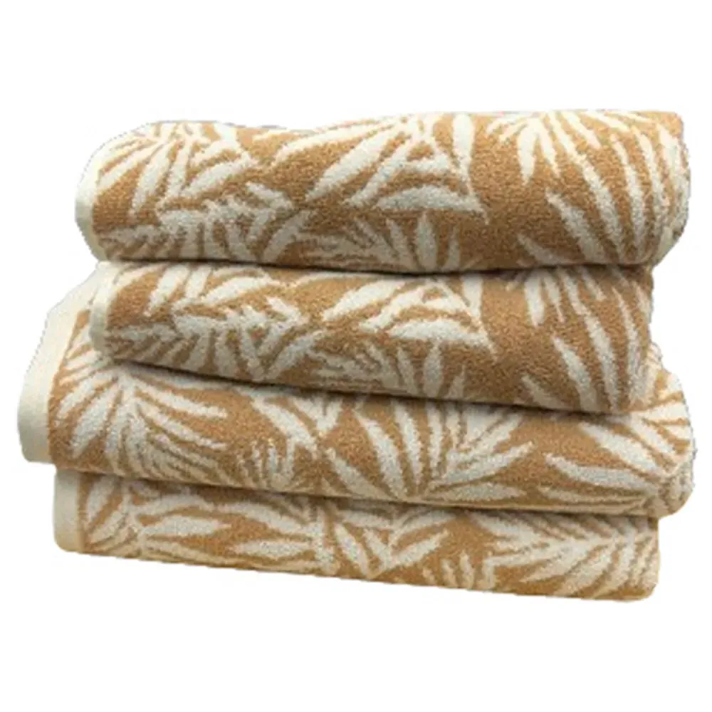 Botanical Turkish Cotton Hand and Bath Towels Set of 4 - Beige image