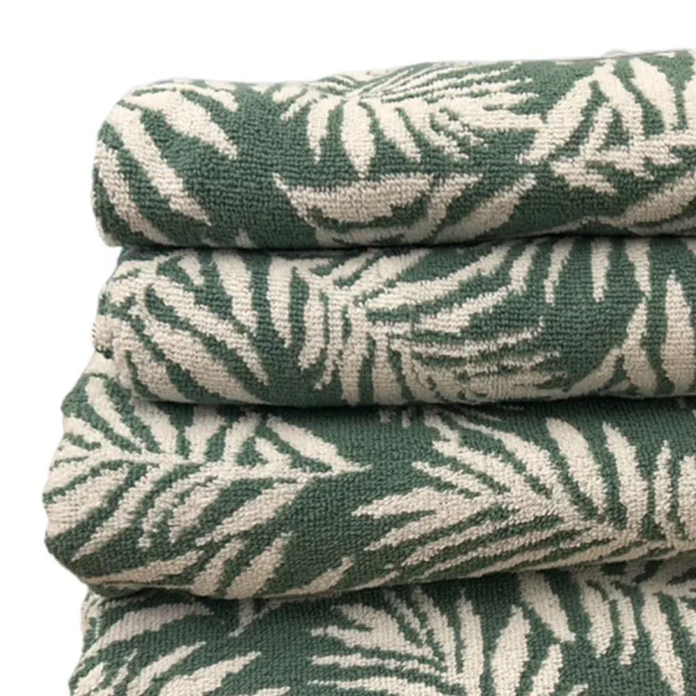 Botanical Turkish Cotton Towel Set of 4 - Green