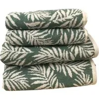 Botanical Turkish Cotton Towel Set of 4 - Green