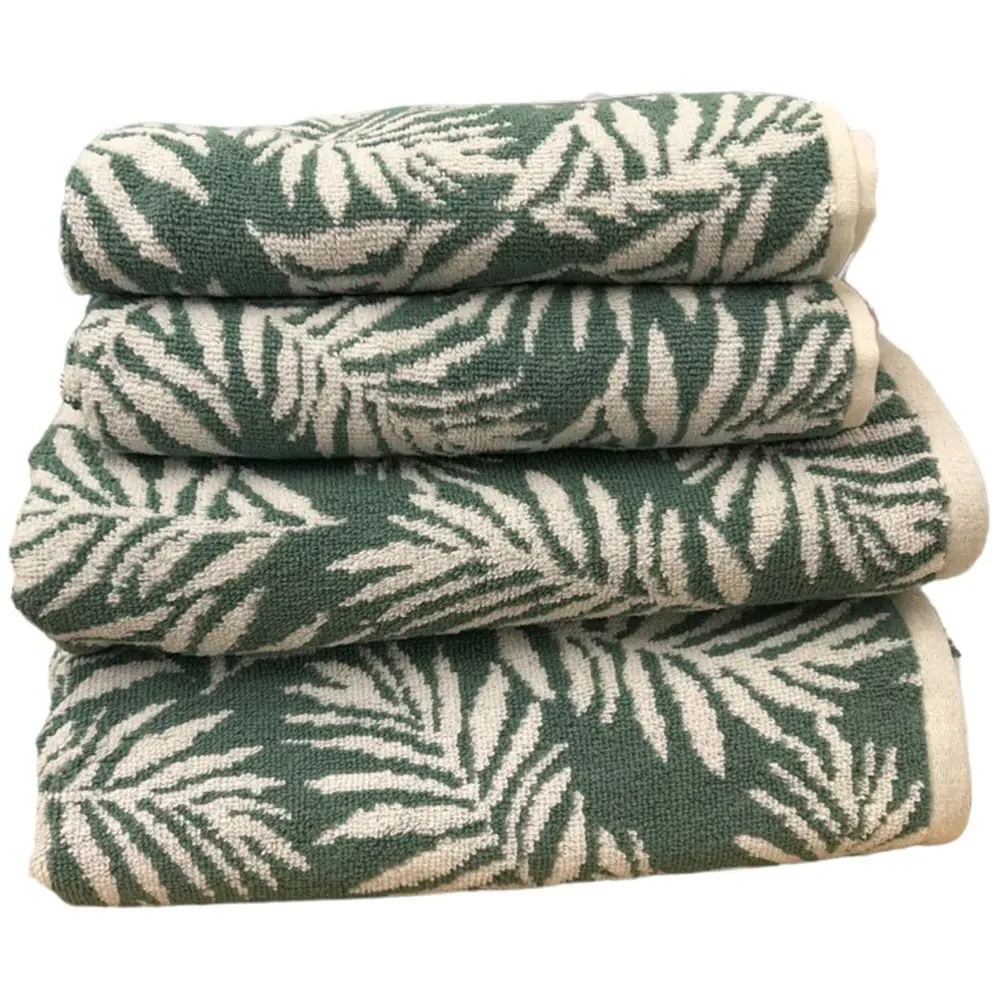 Botanical Turkish Cotton Towel Set of 4 - Green image