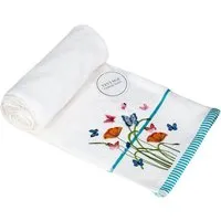 Butterfly Bath Towel - White, Turkish Cotton