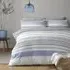 Chambray Double Duvet Set - Grey Stripe, Polycotton
