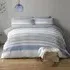 Chambray King Size Duvet Set - Grey Stripe, Polycotton