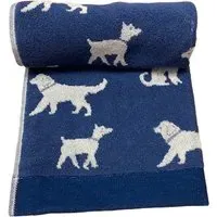Dog Turkish Cotton Bath Towel - Navy