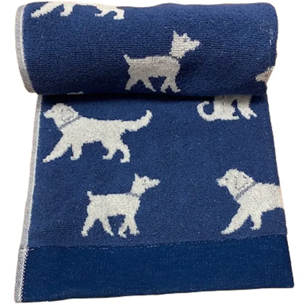 Dog Turkish Cotton Bath Towel - Navy