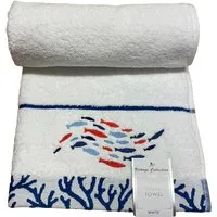 Fish Bath Sheet - White, Turkish Cotton